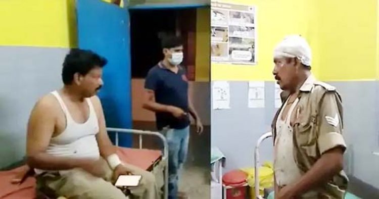 अवैध शराब बनाने वालों के पकड़ने गई पुलिस टीम पर महिलाओं ने किया पथराव, दो पुलिस वाले हुए घायल