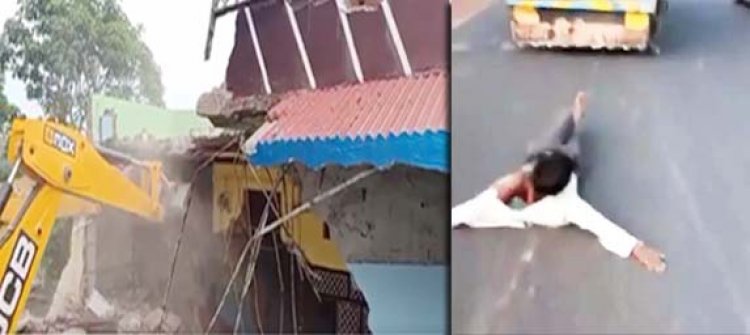 Neemuch Case : एक्शन में शिवराज सरकार, आदिवासी युवक को पिकअप से घसीटने वाले शख्स के घर पर चलाया बुल्डोजर