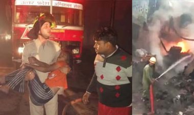 आगरा की सूत का पट्टा बनाने वाली फैक्ट्री में भीषण आग : आग, मां-बेटी को बचाया : चौकीदार ने पहली मंजिल से कूदकर बचाई जान
