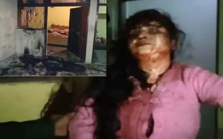 झांसी में बेरहम पति ने पत्नी को पीटकर घर में लगाई आग : झांसी पुलिस ने दरवाजा तोड़कर पत्नी को निकाला, घर बेचने की बात पर हुआ था विवाद