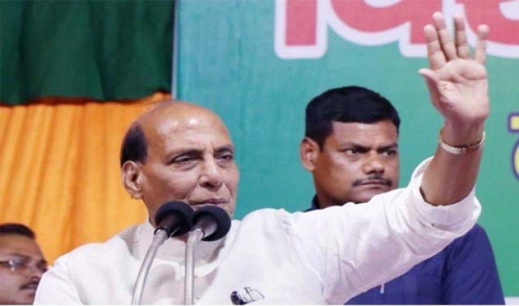 देश के रक्षामंत्री ने लखनऊ की कैंट विधानसभा में भाजपा प्रत्याशी बृजेश पाठक के समर्थन में की जनसभा