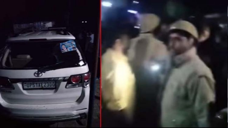 बस्ती में भाजपा-बसपा समर्थकों में घमासान, थानेदार और सिपाही घायल, गाड़ियों के टूटे शीशे