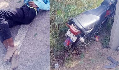 कानपुर बिधनू में बिना हेलमेट पहने बाइक चला रहे मजदूर की पोल से टकराकर मौत