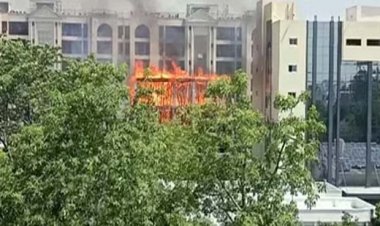 केजीएमयू लखनऊ के कार्डियोलॉजी की इमारत में लगी भीषण आग, मचा हड़कंप